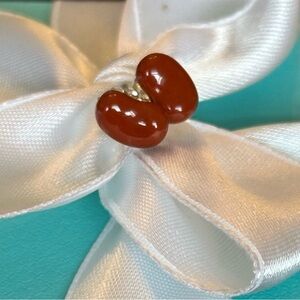 Tiffany & Co. bean earrings of red jasper!